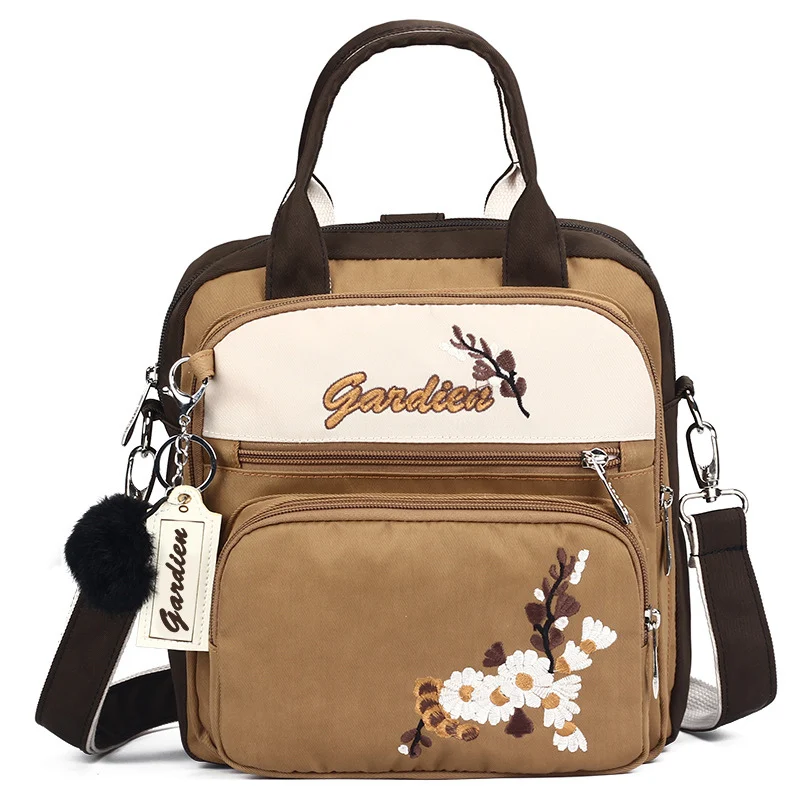 

Elegant Embroider Multifunction Baby Bag Backpack High Capacity Floral Maternity Bag Durable Travel Infant Nappy Diaper Bag
