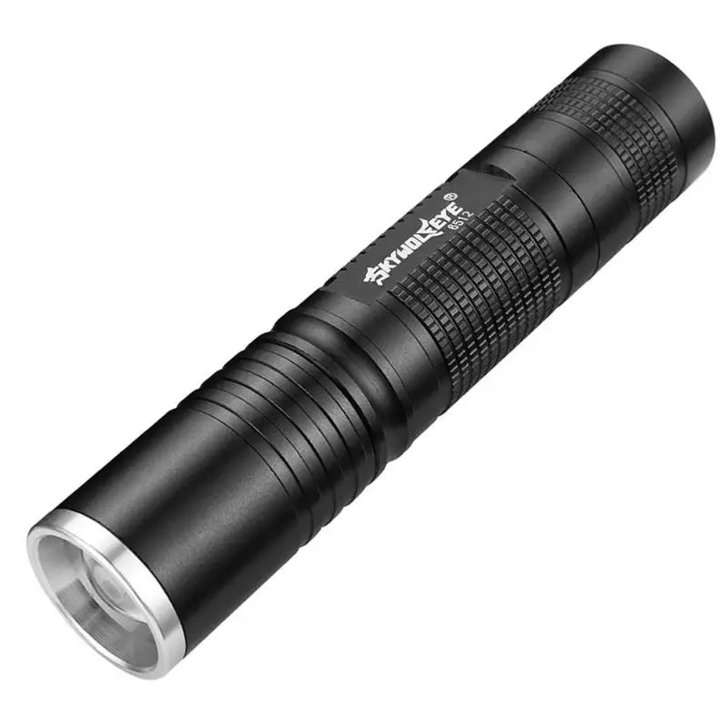

1pc LED Super Bright Telescopic Focus Mini Flashlight Portable Torches Lamp Aluminum Alloy Black Flashlight Outdoor Tools
