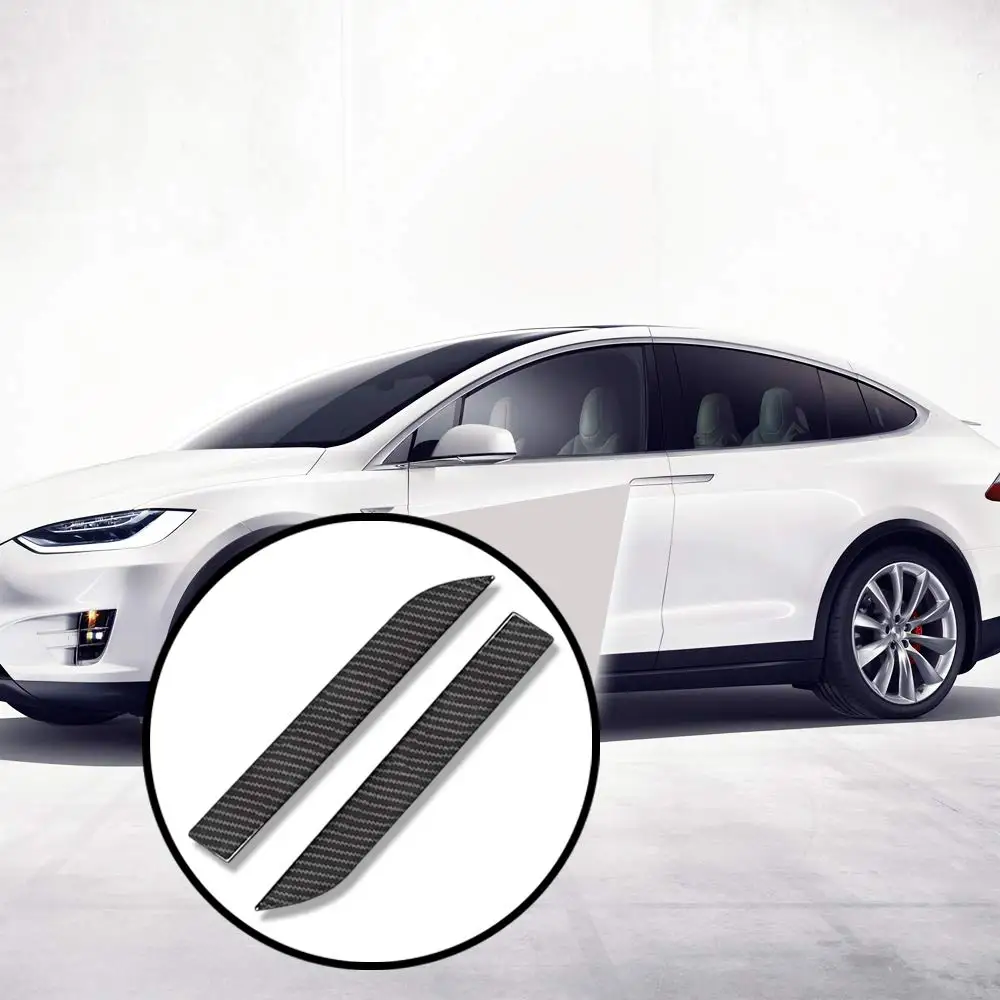 Tesla модель X Автомобильная дверная ручка пороги комплект защиты Настоящее углеродное волокно для Tesla модель X