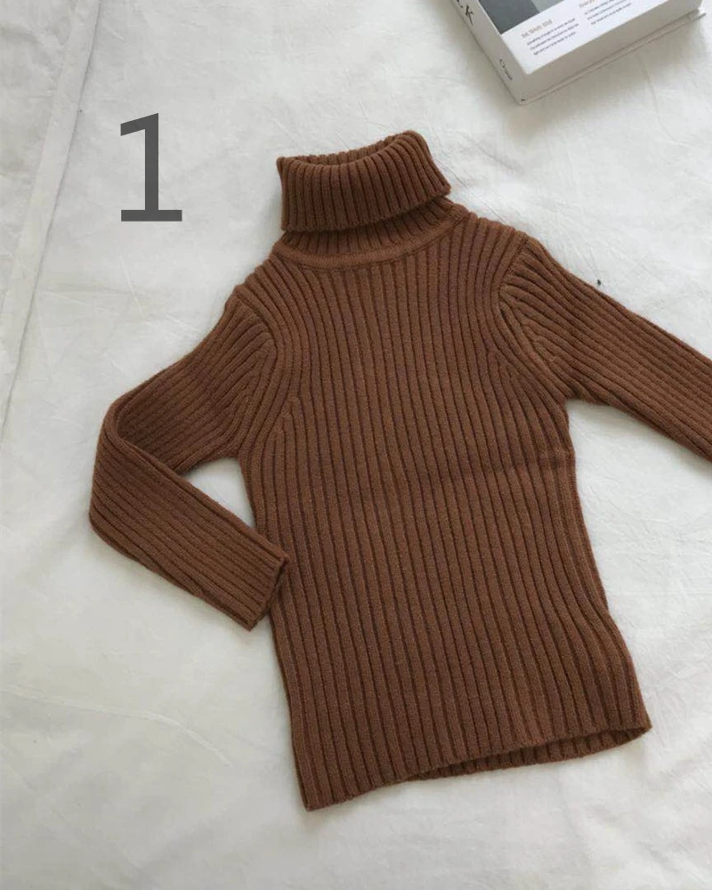

1Children's autumn and winter high neck knitting sweater