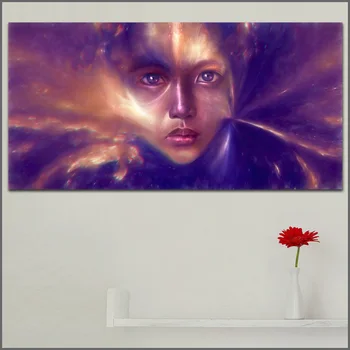 

Large Size Oil Painting Face Glance Mystical women Wall Art Canvas Prints Pictures For Living Room And Bedroom No Frames WLONG