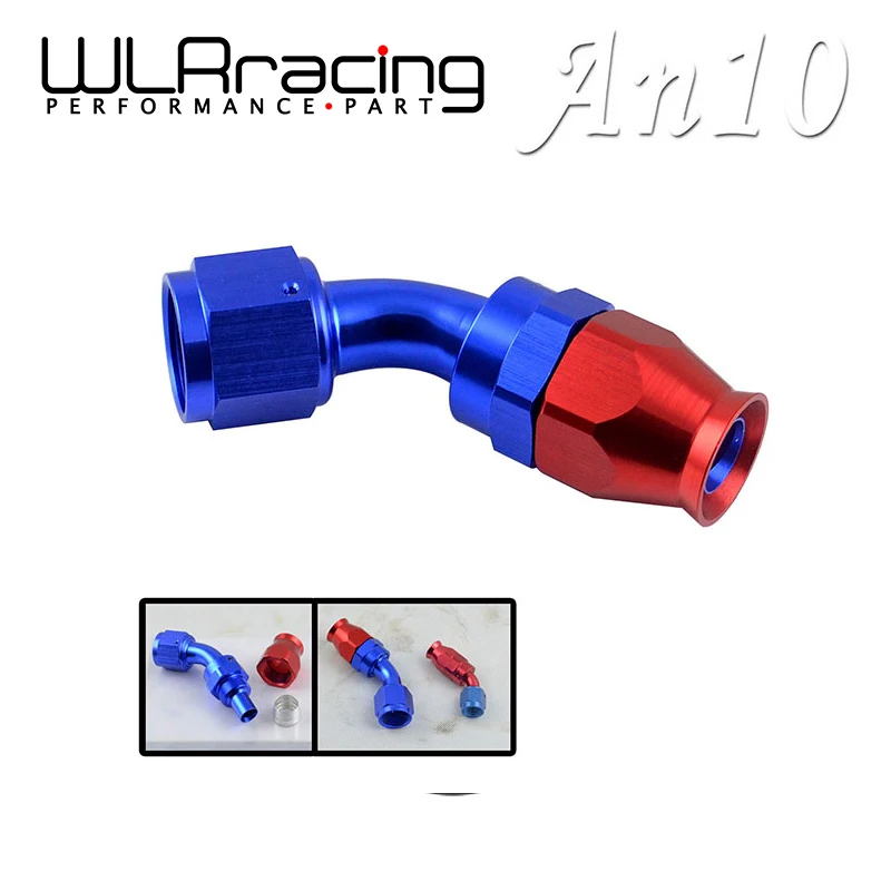 WLR RACING-AN10 AN-10 45 градусов многоразовый поворотный ptfe тефлоновый Шланг Концевой фитинг для AN10 WLR-SL6045-10-311