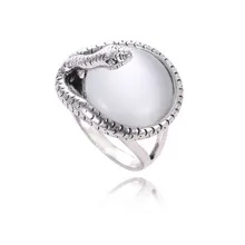 Европейское 925 Серебряное кольцо с опалом, женское кольцо с кристаллами из Swarovski, простое Ретро панк кольцо, антиаллергенное, рождественский подарок