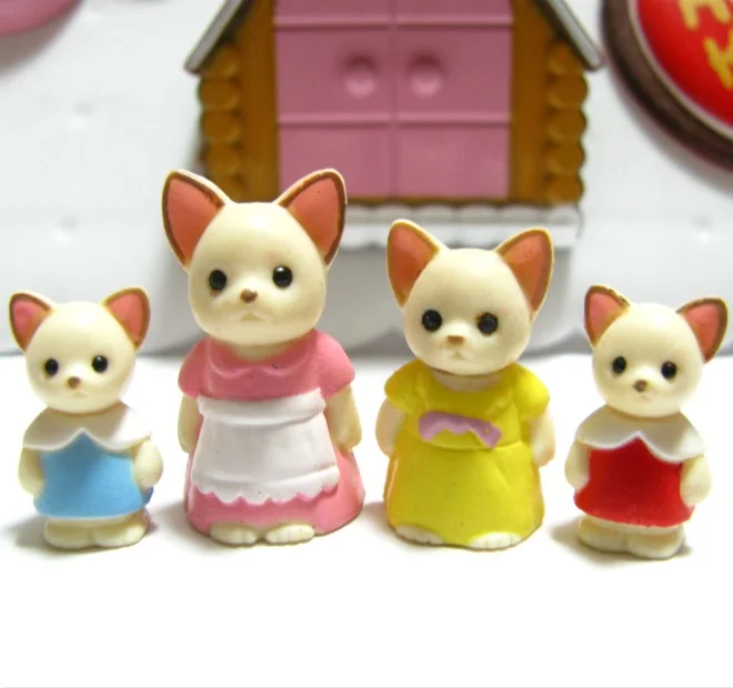 

mini rubber Sylvanian Family Chihuahua family Figures Anime Cartoon figures dolls Toys Child Toys gift