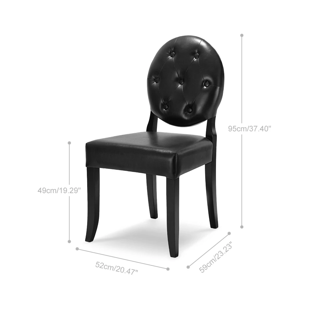 iKayaa Classic Antique Style Tufted Kitchen Dining Chair PU Leather Accent Chair Side Living Room Chair W/ Rubber Wood Leg iKayaa Classic Antique Style Tufted Kitchen Dining Chair PU Leather Accent Chair Side Living Room Chair W/ Rubber Wood Leg
