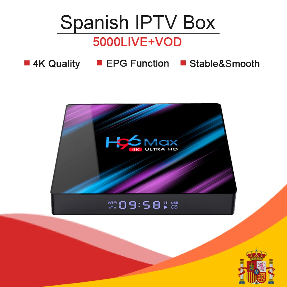 

H96 MAX Android 9.0/Dual wifi/4K Smart TV box&KING OTT iptv Subscription Nordic France Turkish Arabia Spain Portugal adult IPTV