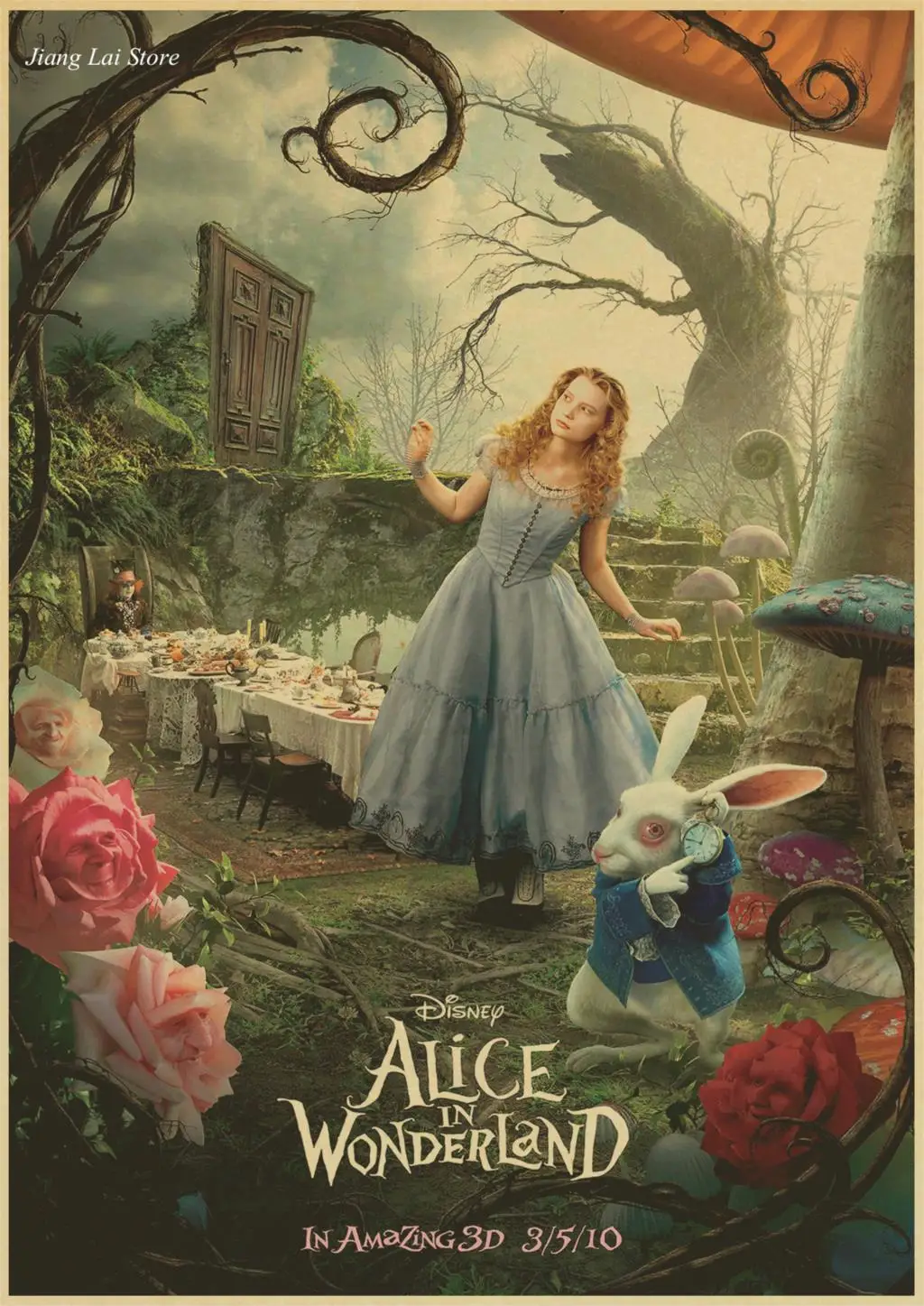 Alice In Wonderland Retro Movie Poster Kraft Paper Decorative