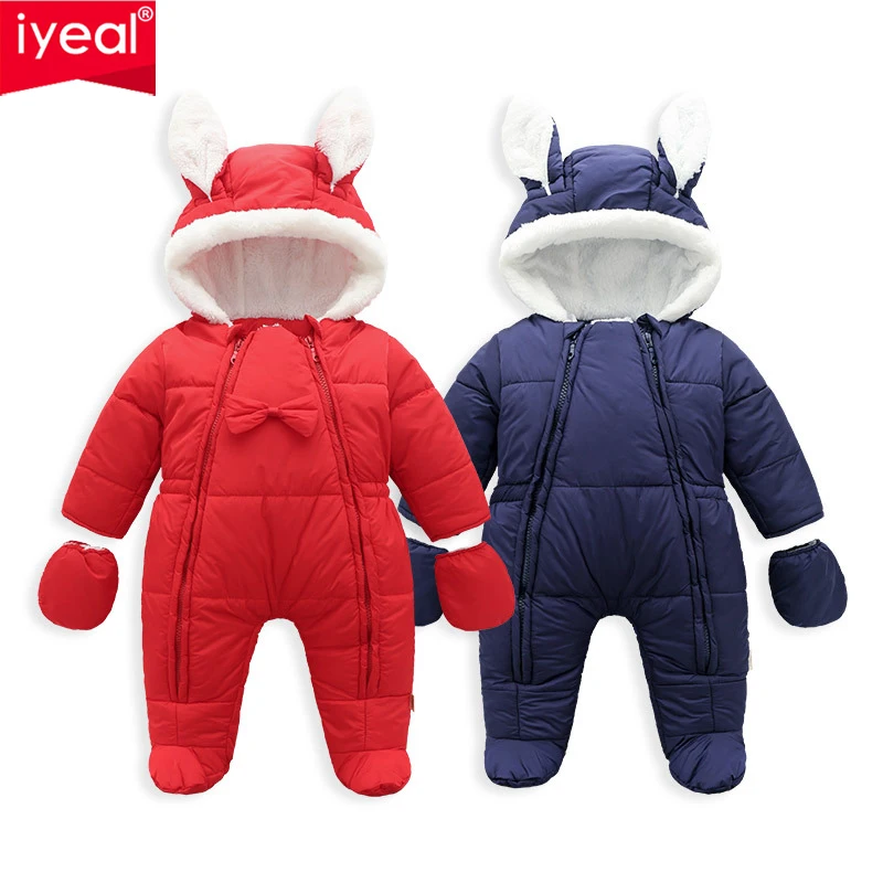 

IYEAL Newest Warm Baby Rompers Winter Baby Clothing for Newborn Fleece Velvet Infant Overalls Boy Girl Clothes Toddler Jumpsuits