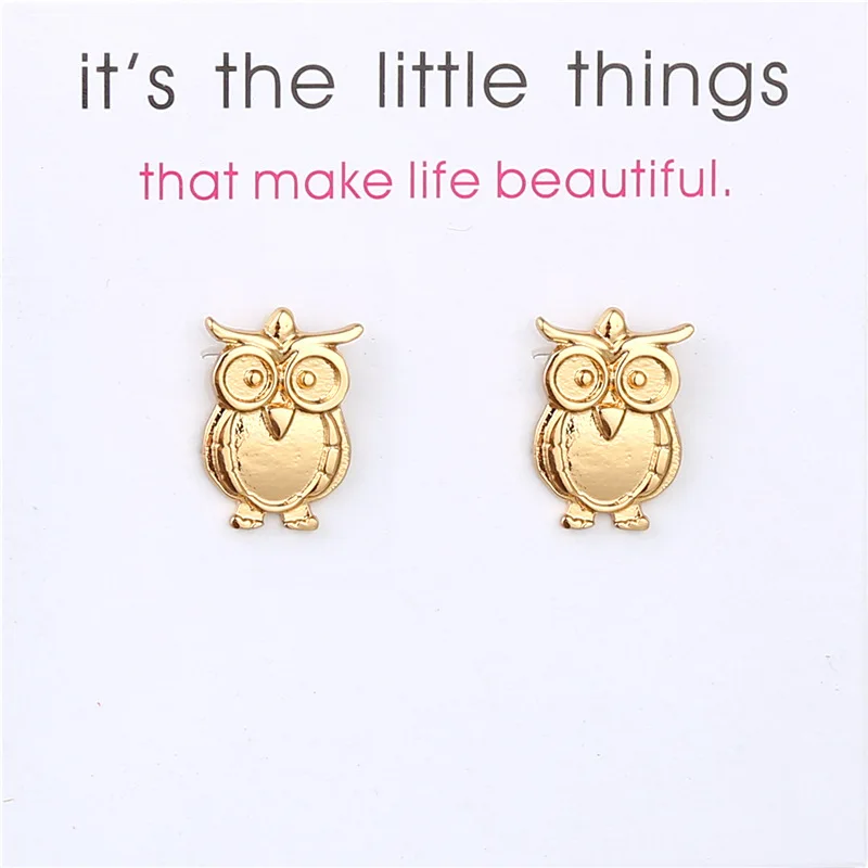 

2018 Fashion Jewelry Wisdom Owl Stud Earrings For Women statement earrings