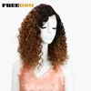 FREEDOM Afro Kinky Curly Wigs For Black Women Heat Resistant Lace Front Wigs Ombre Brown Caramel Colour  High Temperature ► Photo 2/6