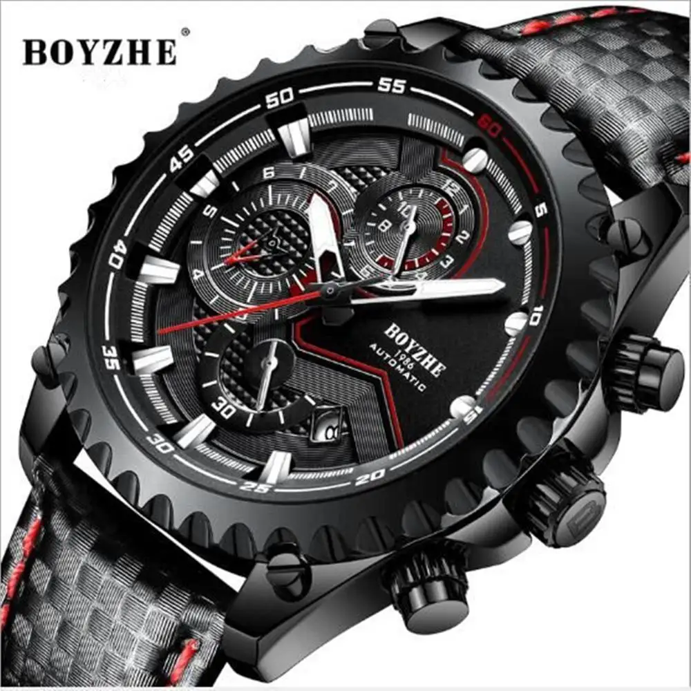 

2019 Men's Luxury Automatic mechanical WristWatches BOYZHE High-end watches Fashion business men 30 Waterproof Noctilucent watch