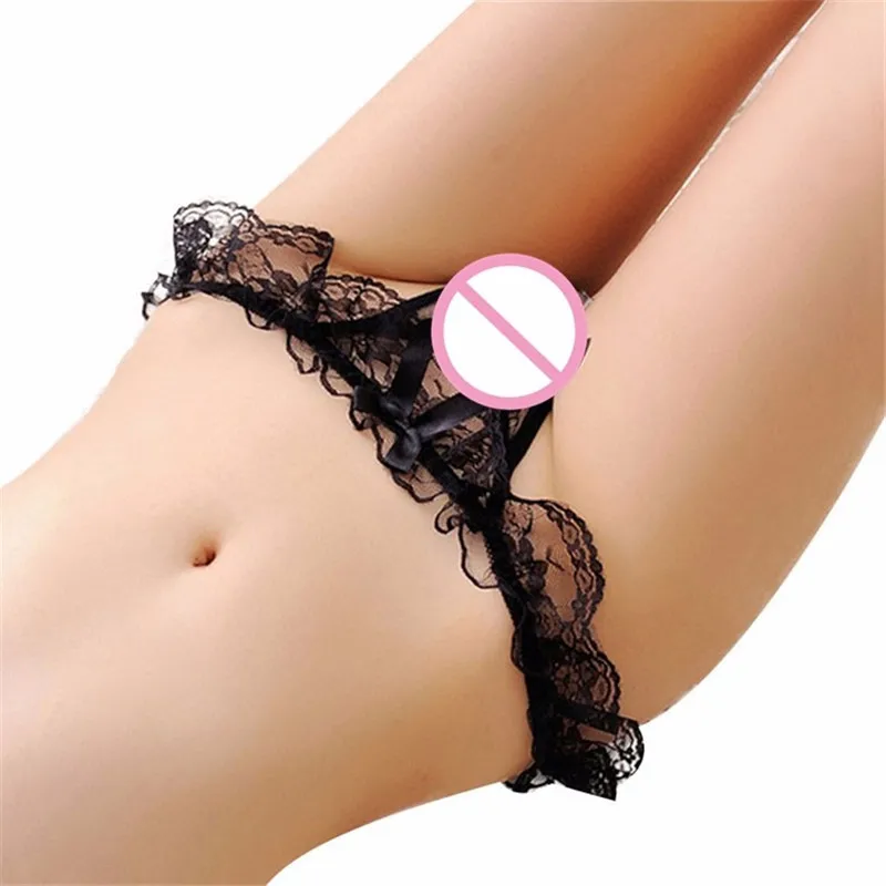 Chastity Culotte Ouverte Virilha Entrepierna Abierta Women Girl Gauze Bowknot Bead Lace Panties Knicker Thong Lingerie Underwear