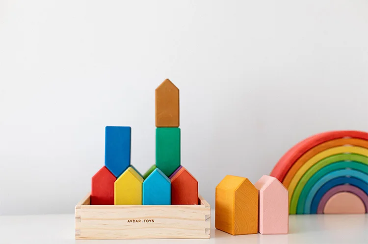 BBK Радужный маленький домик, дизайн ручной работы, защита окружающей среды, детские строительные блоки, игрушки для дома, игрушки для мальчиков и девочек