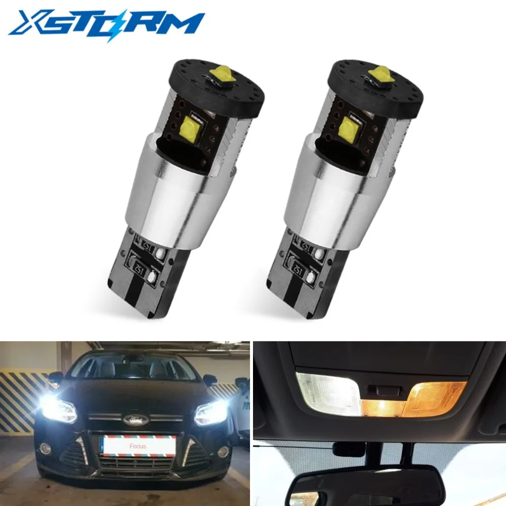 

2Pcs T10 LED Canbus W5W Led Bulb Super Bright 194 168 Error Free Wedge Clearance Parking Car Light Auto Lamp 12V 6000K White