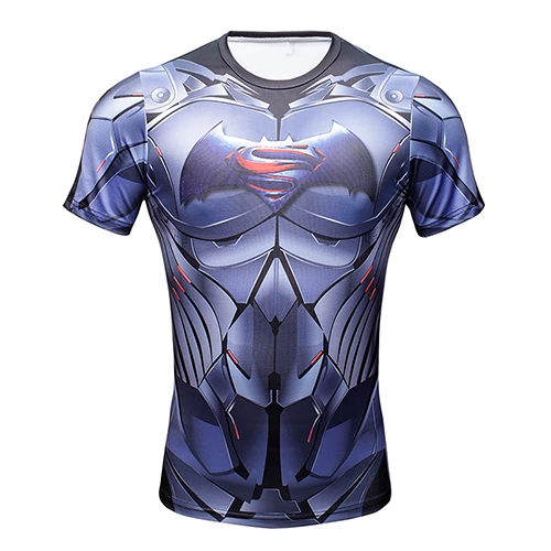 Комикс с супергероем компрессионное рубашка Капитан Америка Железный человек облегающая Бодибилдинг футболка - Цвет: 17