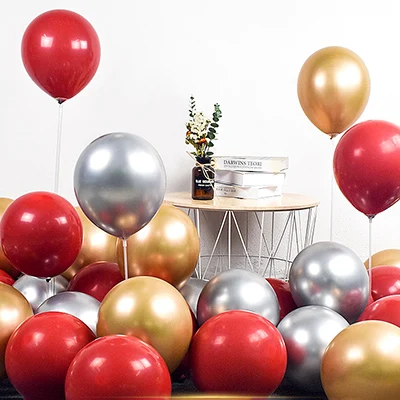 12 шт./партия розовый хромовый металлический шар золотой латексный шар для свадебной вечеринки тема вечерние воздушные гелиевые декоративные 10 дюймов воздушные шары - Цвет: as the picture