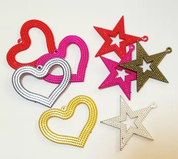 

50pc Heart Star Sign Charm Girl Jewelery Pendant Princess Fashion Favour Pinata Birthday Favors Gift Novelty Cup Cake Decoration