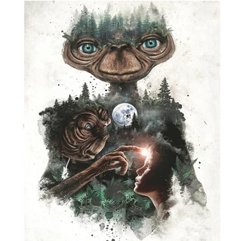 

5d Diy Diamond Painting Cross Stitch E.T. L hommage Rhinestones Diamond embroidery mosaic Home Decoration handcrafts LG2154