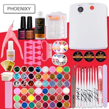 Pro36W лампа Сушилка УФ Гель-лак набор для ногтей 48 шт. декоративный блеск маникюрные инструменты набор для наращивания ногтей накладные советы для маникюра Набор