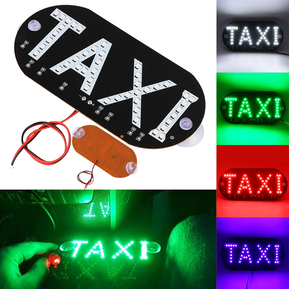 

1 Pcs 12V Taxi Led Car Windscreen Cab indicator Lamp Sign Colorful LED Windshield Taxi Light Lamp