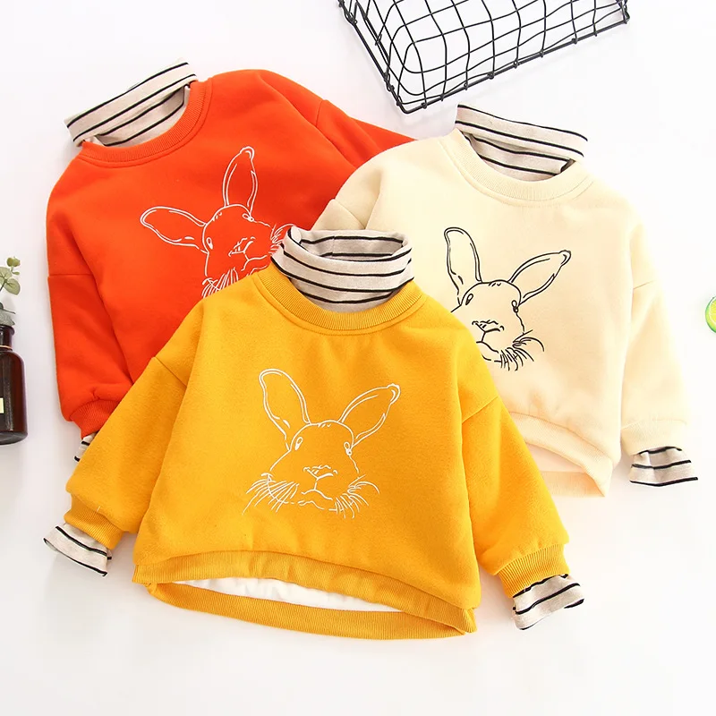 

Girls tops Little girls clothing Kids costume Winter tshirt Turtleneck thicken velvet lining T-shirt Fashion t-shirt for 1-7y