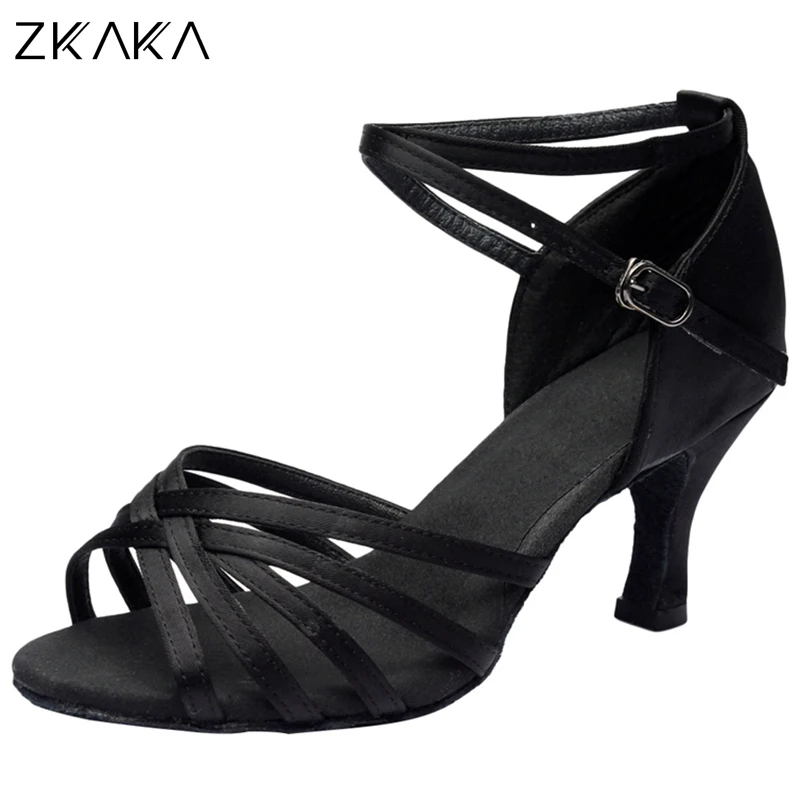 

ZKAKA Ladies Latin Sandal Flared Heel