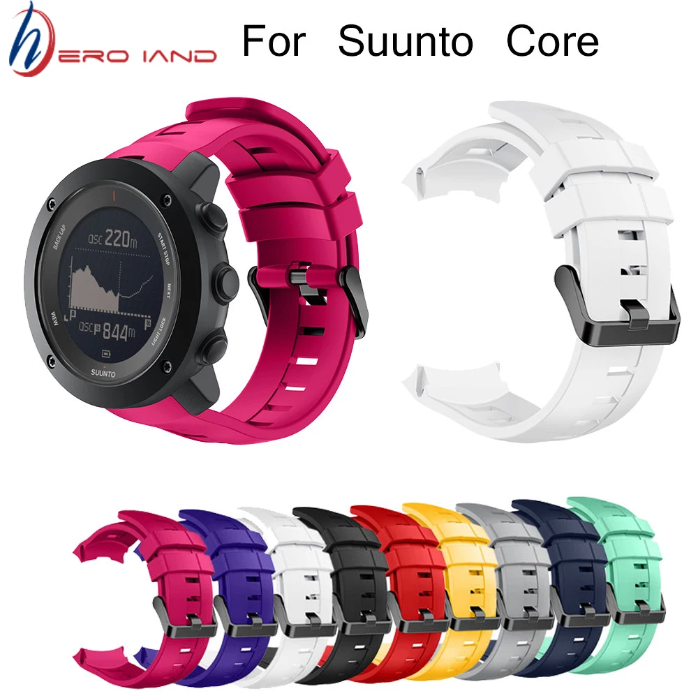 

Hero Iand Watchband Strap for SUUNTO CORE ALU BLACK Multisport GPS Watch Replacement Silicone Wrist Band Watchbands Strap