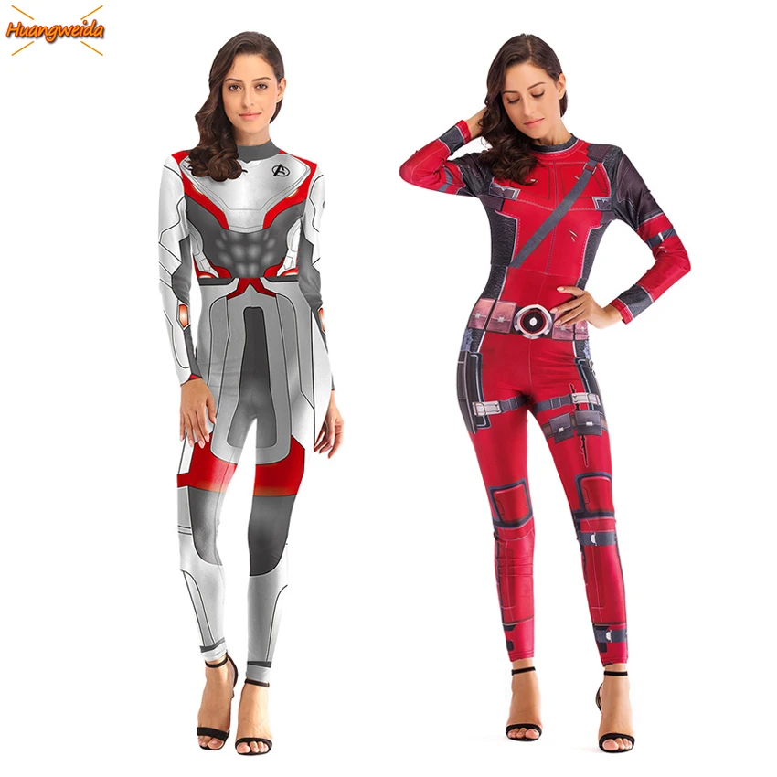 Avengers Endgame Cosplay Costumes Women Jumpsuits Disguise Quantum War Marvel Captain Adults Dress Festive Party Disfraz Mujer