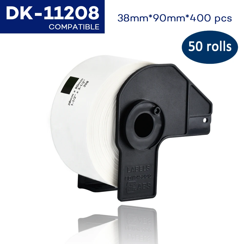 CIDY 50 рулонов совместимых с Φ DK 11208 этикетка 38*90 мм совместима принтером для