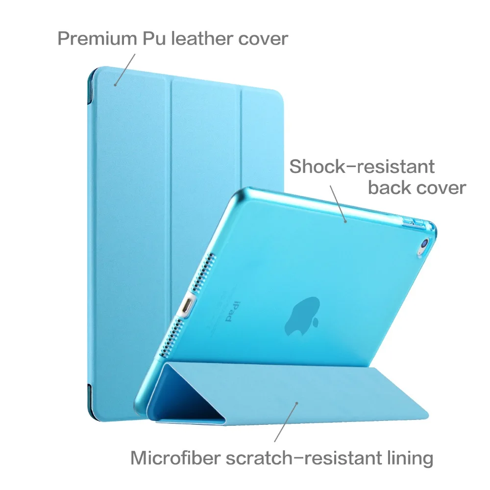 Новый чехол для iPad модели Air 2 выпуска 2014 года Ультратонкий + прозрачный Твердый