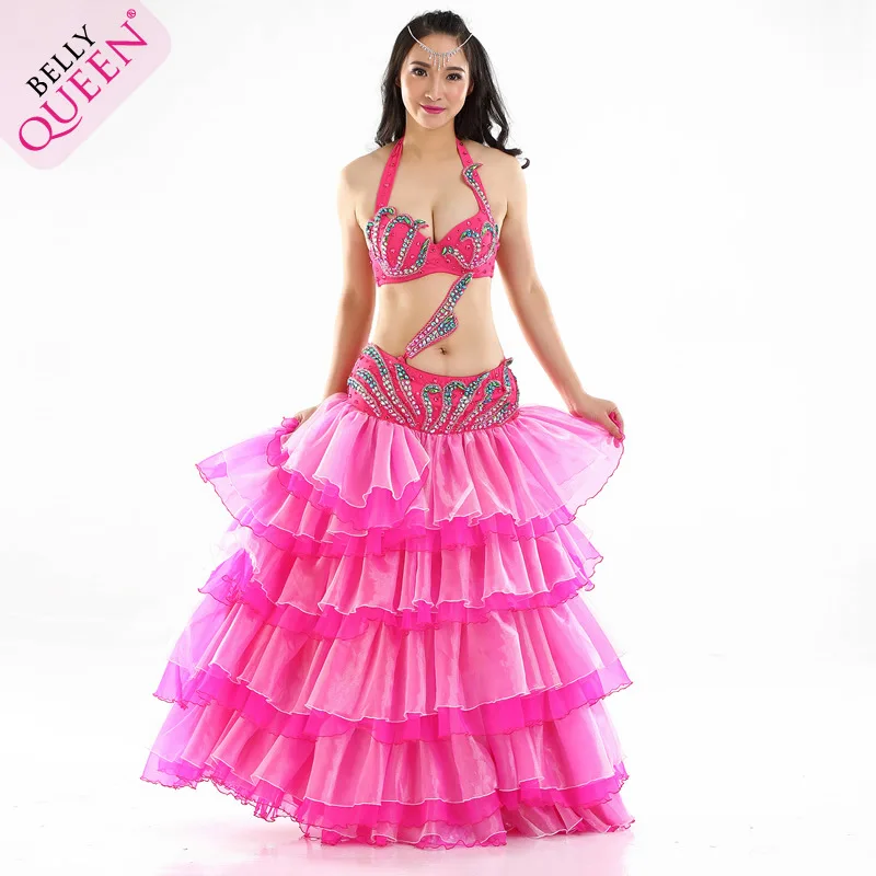Belly Dance Bra Beads embroidery Skirt Suit Set Complete Performance