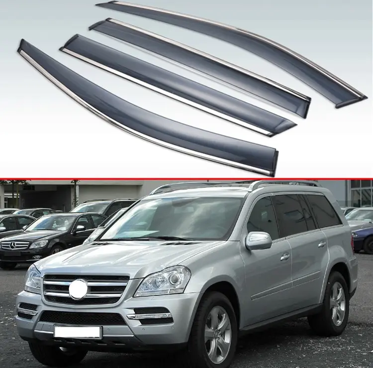 4 шт. пластиковые наружные дефлекторы для окон Mercedes-Benz GL-Class (X164) GL350 GL450 2010-2012 |
