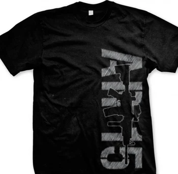 

Ar 15 Silhouette Men'S T Shirt 2Nd Amendment Gun Rights Ar15 Design Men'S Tee ( Black ) Homme High Quality