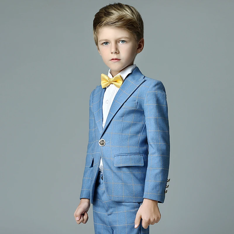 2017 autumn boys plaid wedding suits england style gentle boys formal