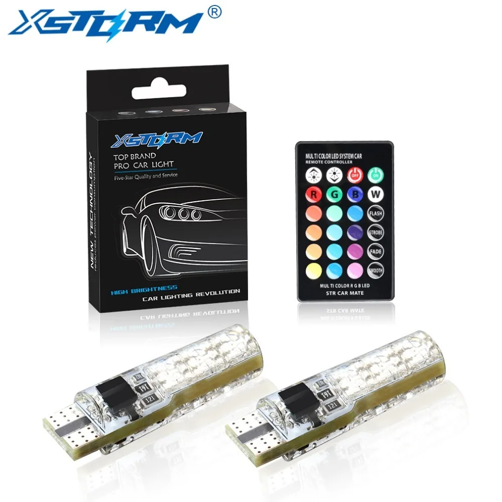 Светодиодная лампа W5W T10 RGB стробоскосветильник для чтения с дистанционным
