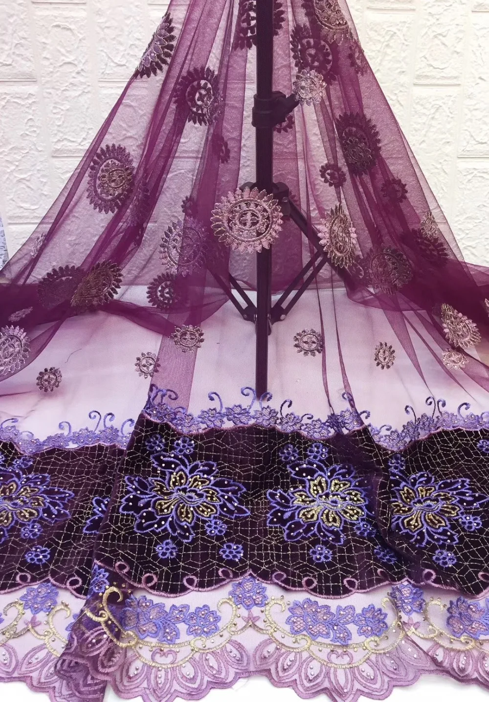 

French lace fabric 5yds/pce by dhl circle pattern stone velvet fabrics for women luxury dress 2019 high quality new designs