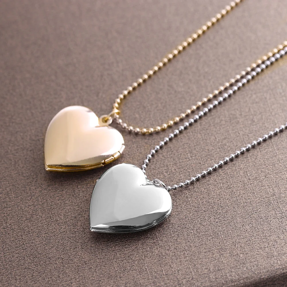1pc Stainless Steel Heart Shaped Pendant Necklace For Women