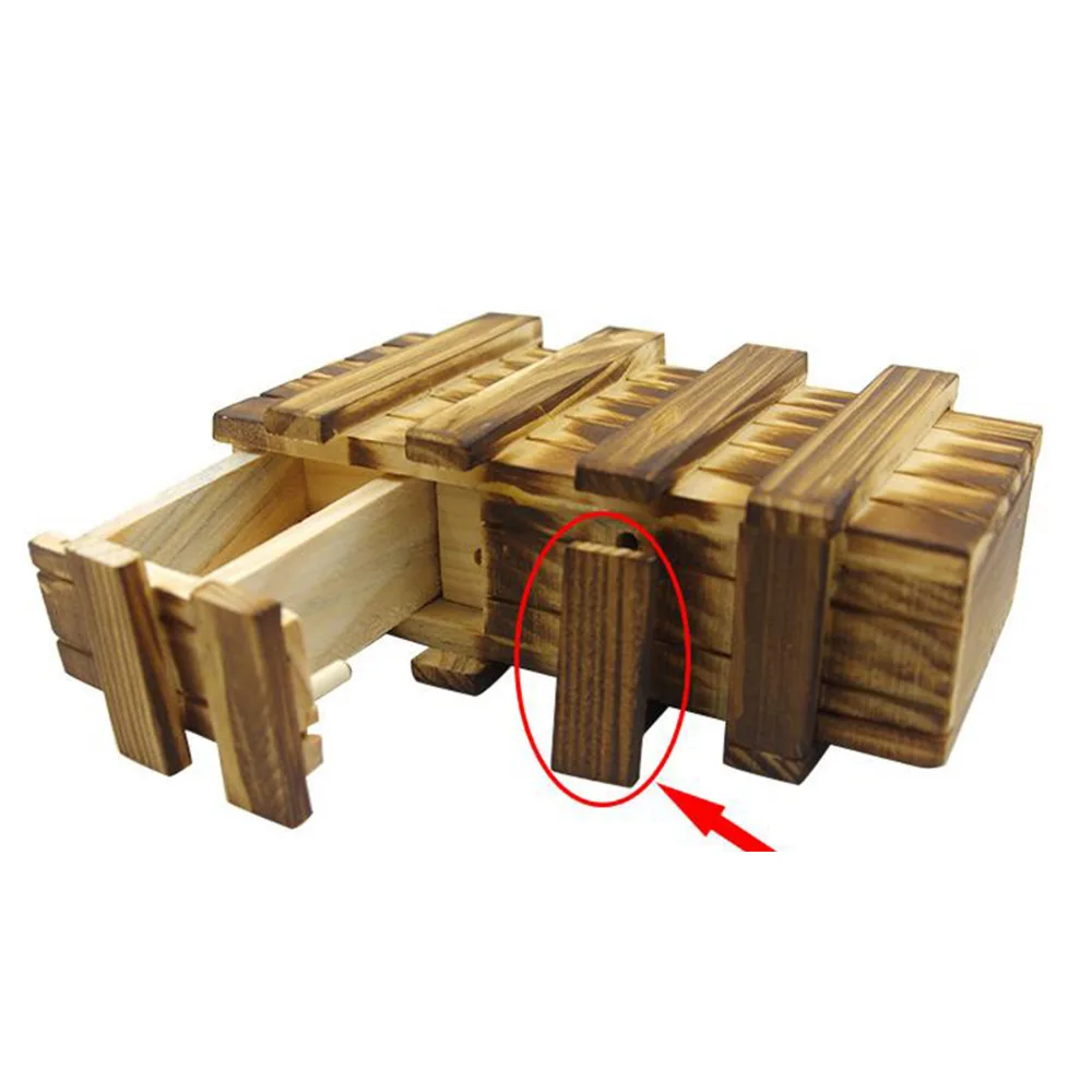 

Puzzles Vintage Wooden Puzzle Box with Secret Drawer Magic Compartment Brain Teaser Wooden Toys Puzzles Boxes Kids Wood Gift fun