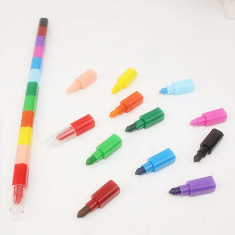 

12 Colors Baby Drawing Crayons Colorful Oil Paint Pen Children Kids Creative Blocks Crayons Painting Supplies Gift