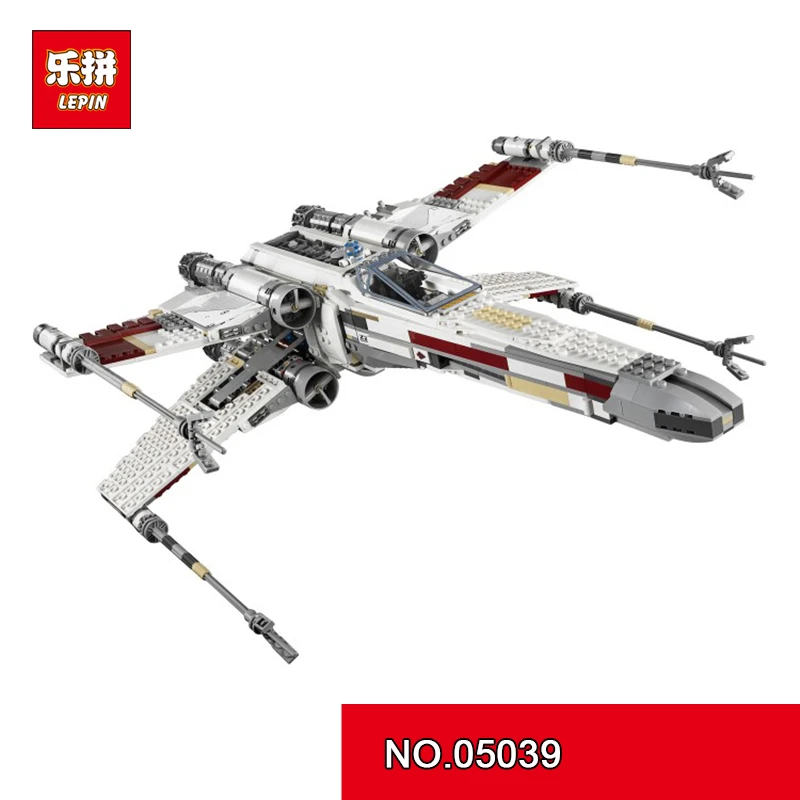 

Lepin 05039 Star plan Series UCS Rebel Red Five X wing Starfighter Model plane with LegoING 10240 Building Bricks Block DIY Toys