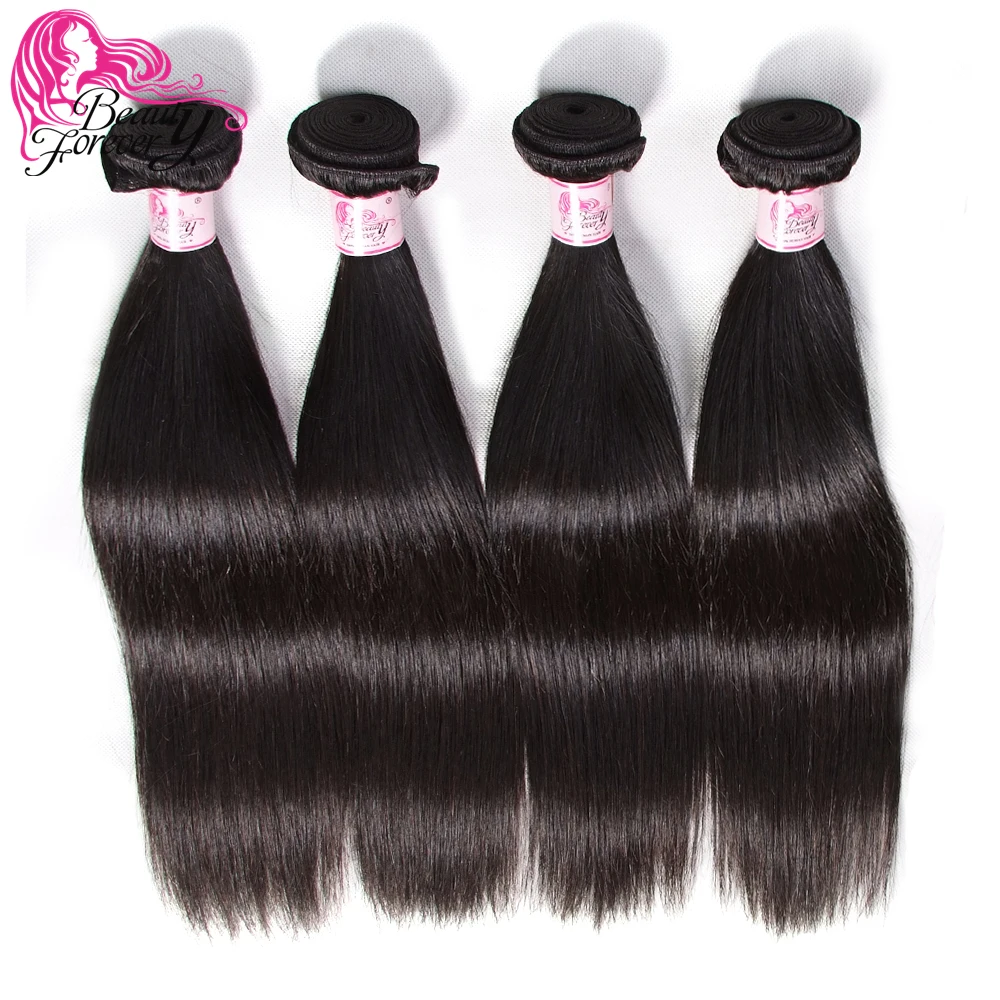 

BEAUTY FOREVER 4 pcs Straight Malaysian Hair Weave Bundles Natural Color 100% Remy Human Hair Extensions 8-30 inch Free Shipping