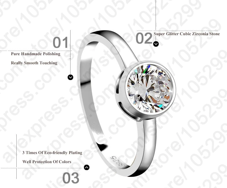 GIEMI Romantic wedding Engagement Rings For Women 925 Sterling Silver Accessories With Shiny Stone Simple Elegant Style For Wife