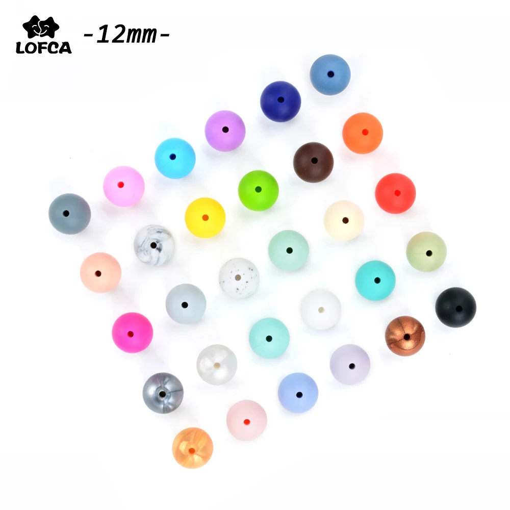 12mm Round Silicone Beads bpa free beads Teething Necklace bracelet 20pcs