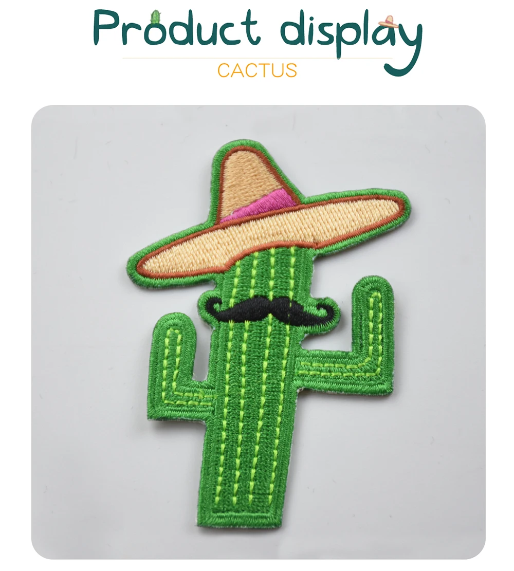 Cowboy and Cactus With Hat And Beard Embroidered Iron On Clothing Patch Free Shipping Wholesale (5)