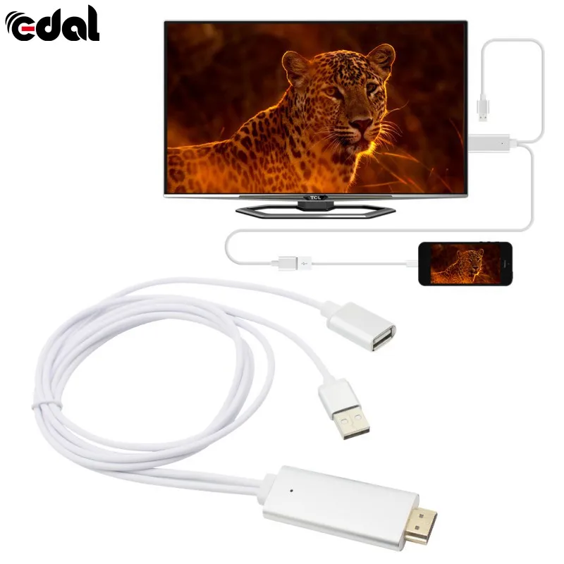 Кабель HDMI HDTV кабель адаптера AV 8 Pin/Micro USB к HDMI 1080 P для iPhone 5 6 S Plus для Android samsung Xiaomi LG