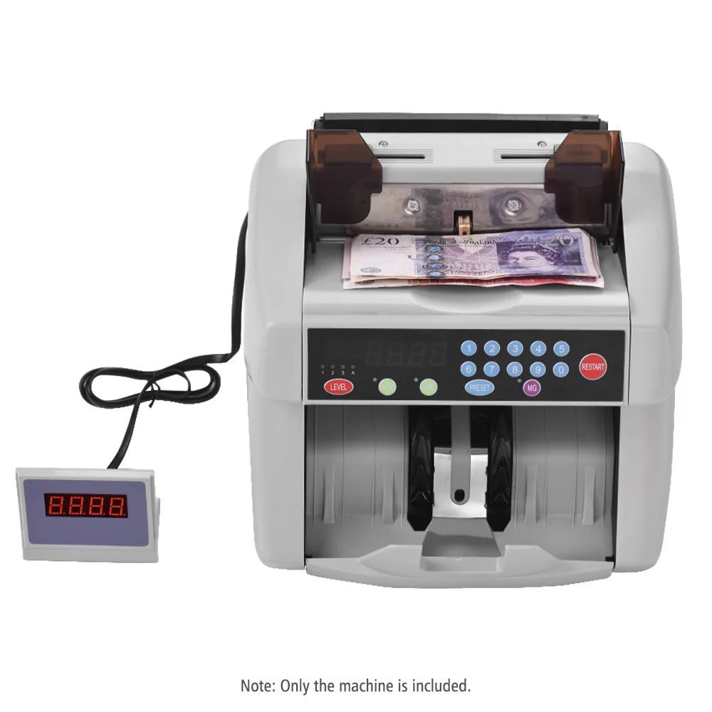 Cash Counting Machine Money Bill Counter Bank Counterfeit Detector UV & MG A0E9 