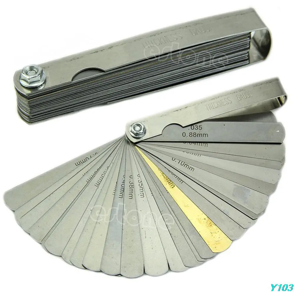 Лазерный 2481 FEELER GAUGE Набор для настройки толщины 32 лезвия IMP/метрический + латунный
