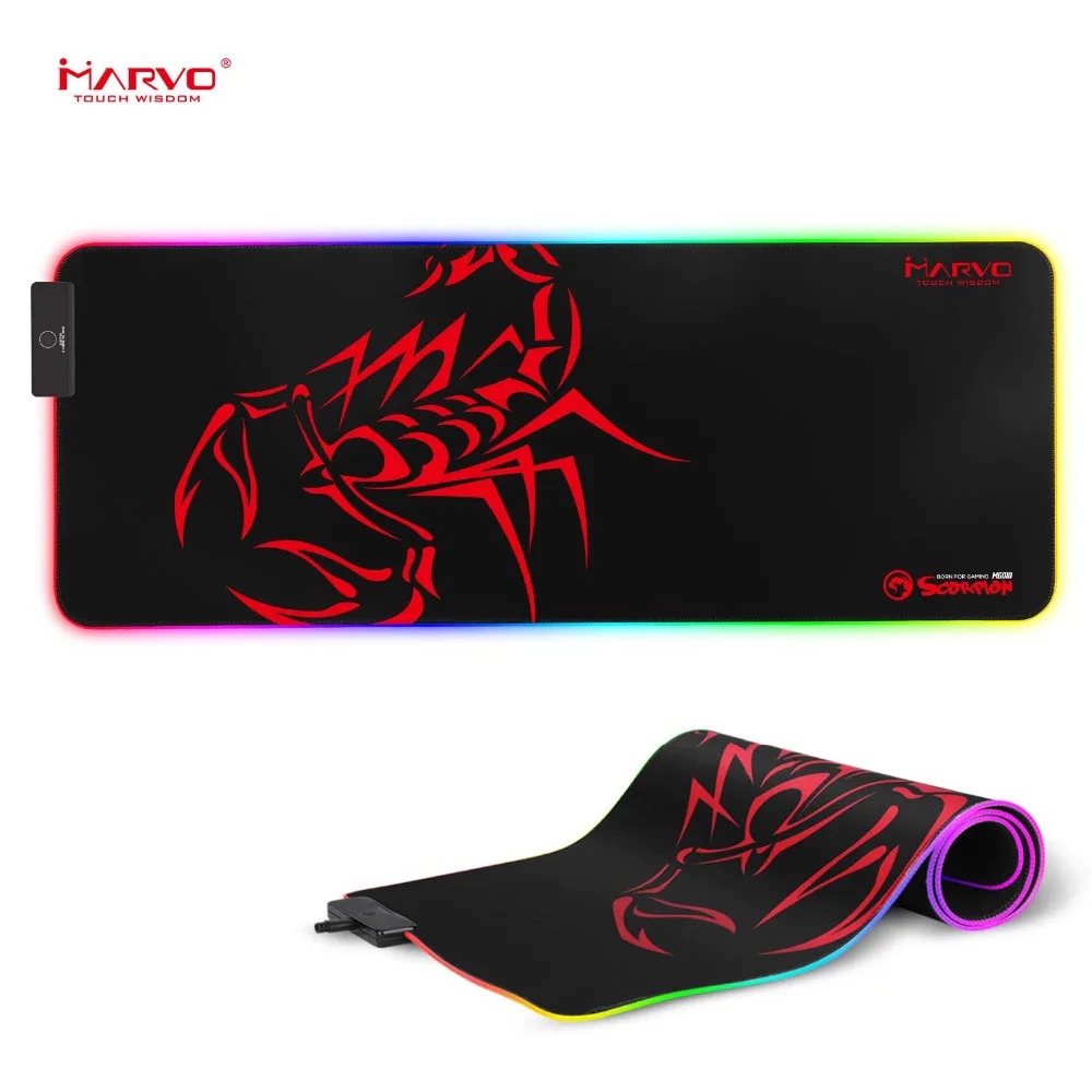 

Marvo MG10 Mouse Pad, Large RGB Gaming Mouse Pad with Control Glowing Edging, Non-Slip Rubber Base Keyboard Mousepad
