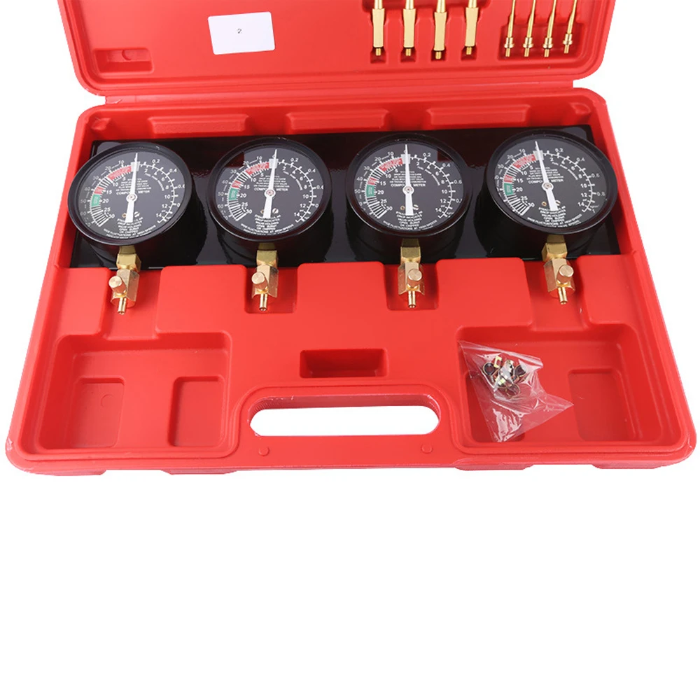  Professional Portable Fuel Vacuum Carburetor Synchronizer Set 4 Gauges Tool Kit For Motorcycle Car 