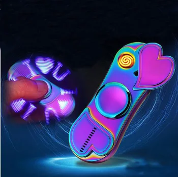 

new USB rechargeable lighters, love modeling, gyro lighters, personalized creativity hand finger spinner